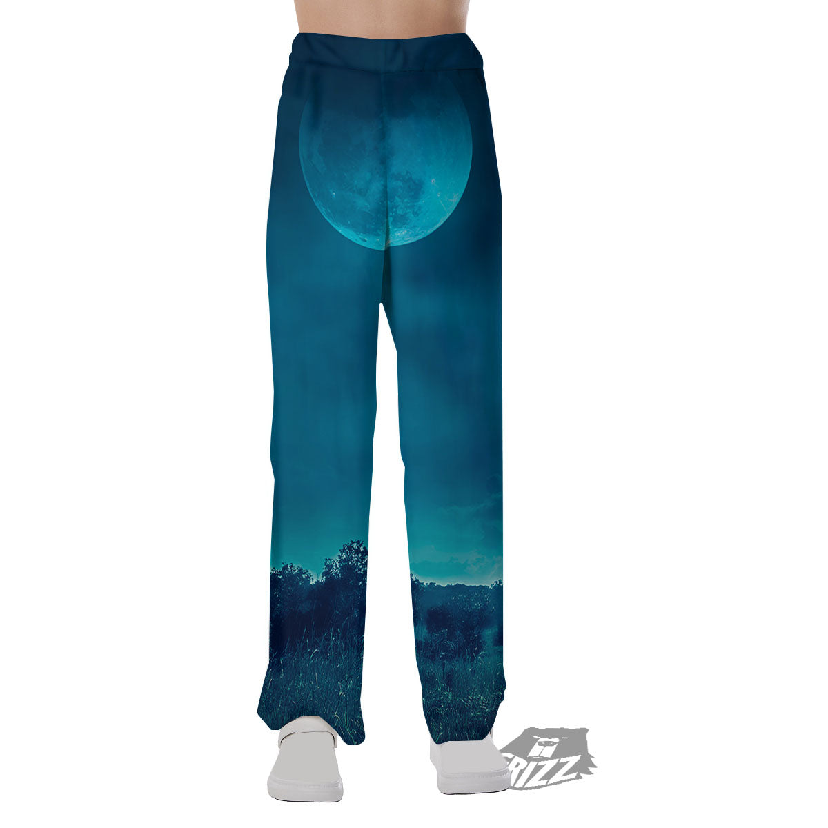 Moonlight And Night Forest Print Pajama Pants-grizzshop