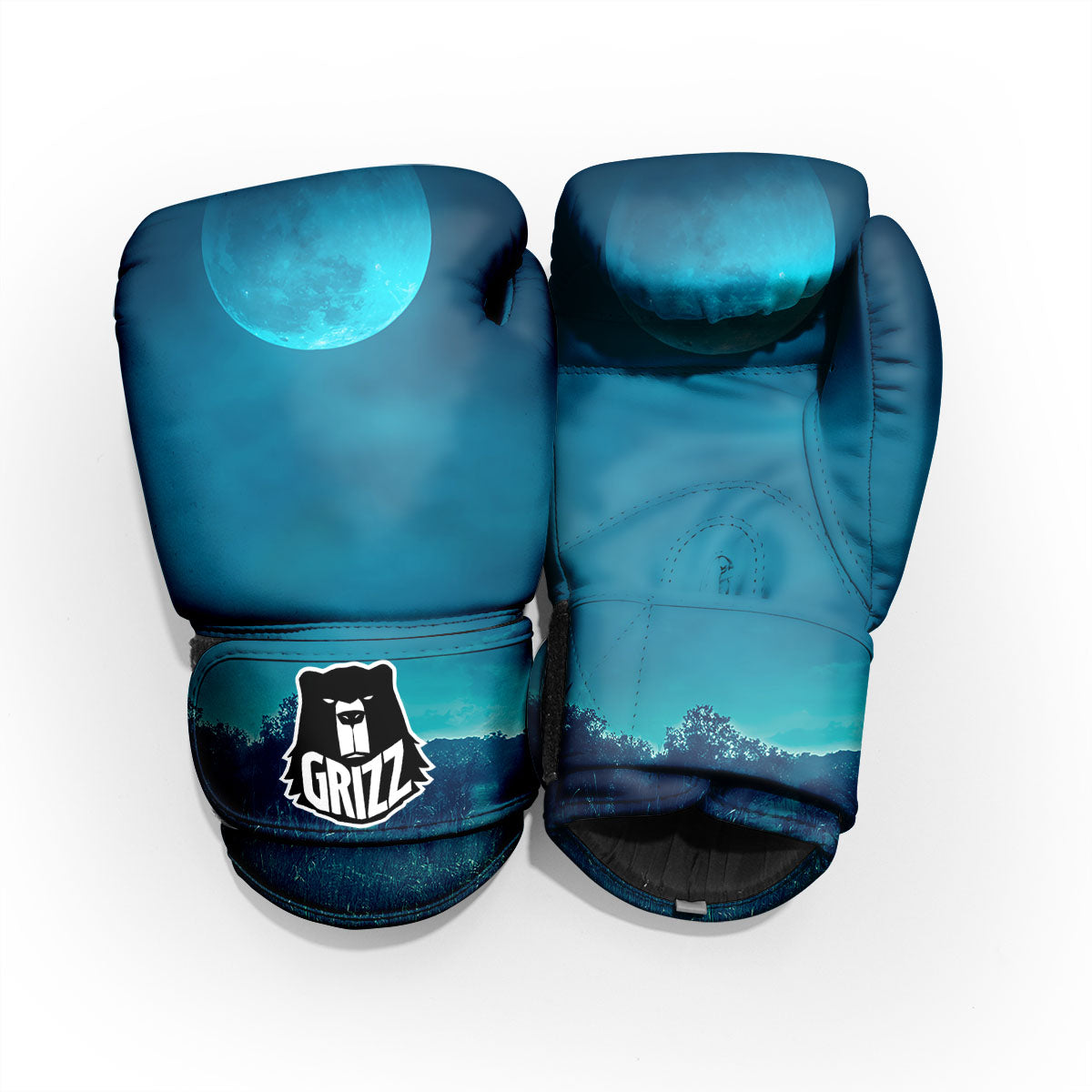 Moonlight And Night Forest Print Pro Boxing Glove