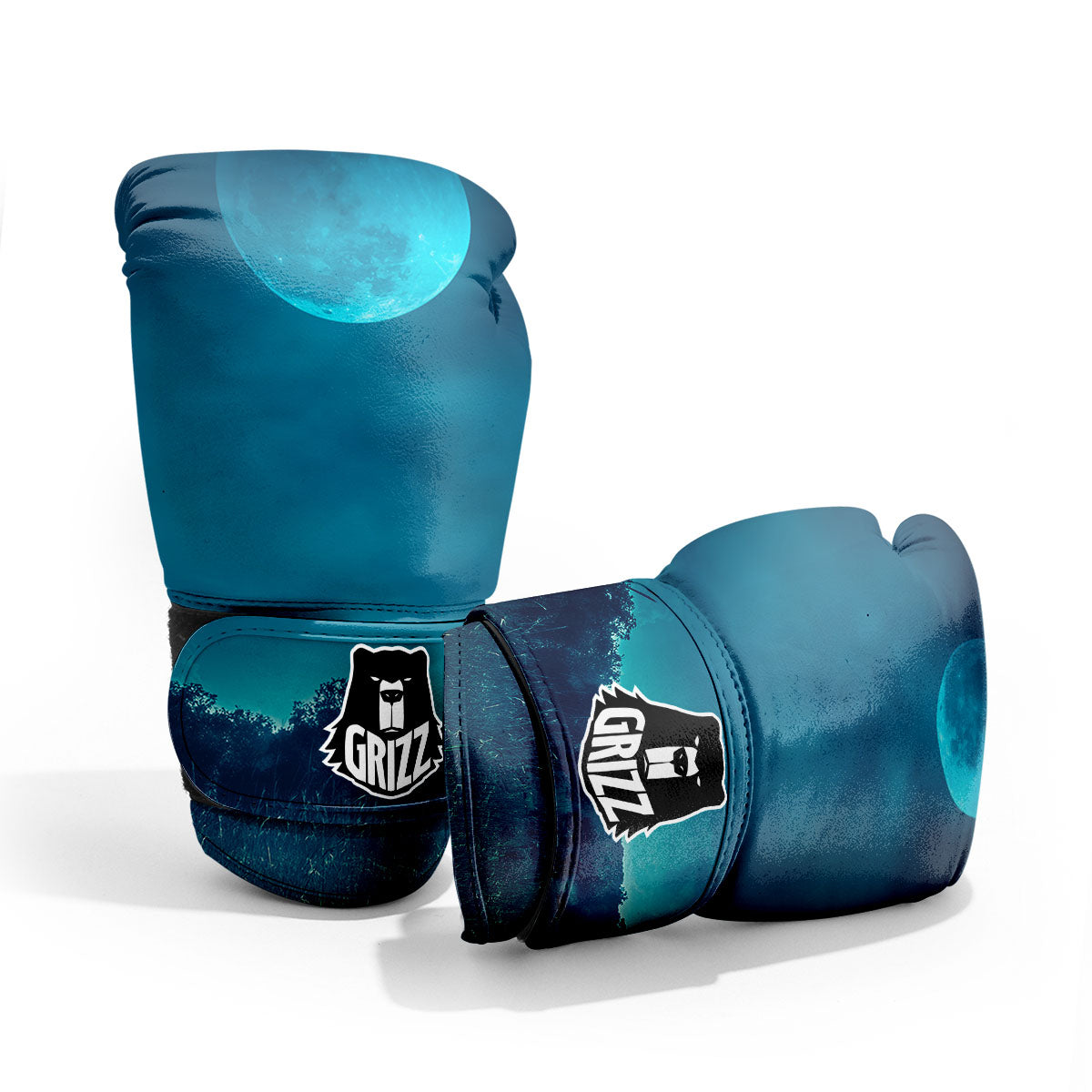 Moonlight And Night Forest Print Pro Boxing Glove
