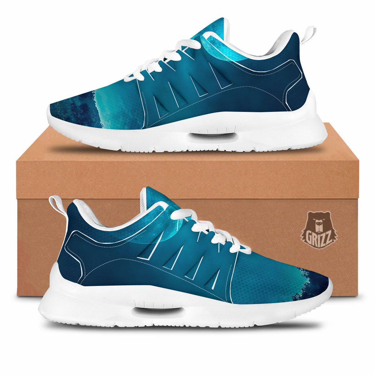 Moonlight And Night Forest Print Tennis Shoes-grizzshop