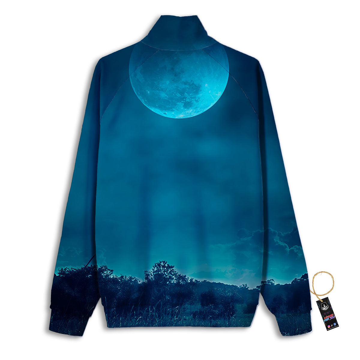 Moonlight And Night Forest Print Track Jacket-grizzshop