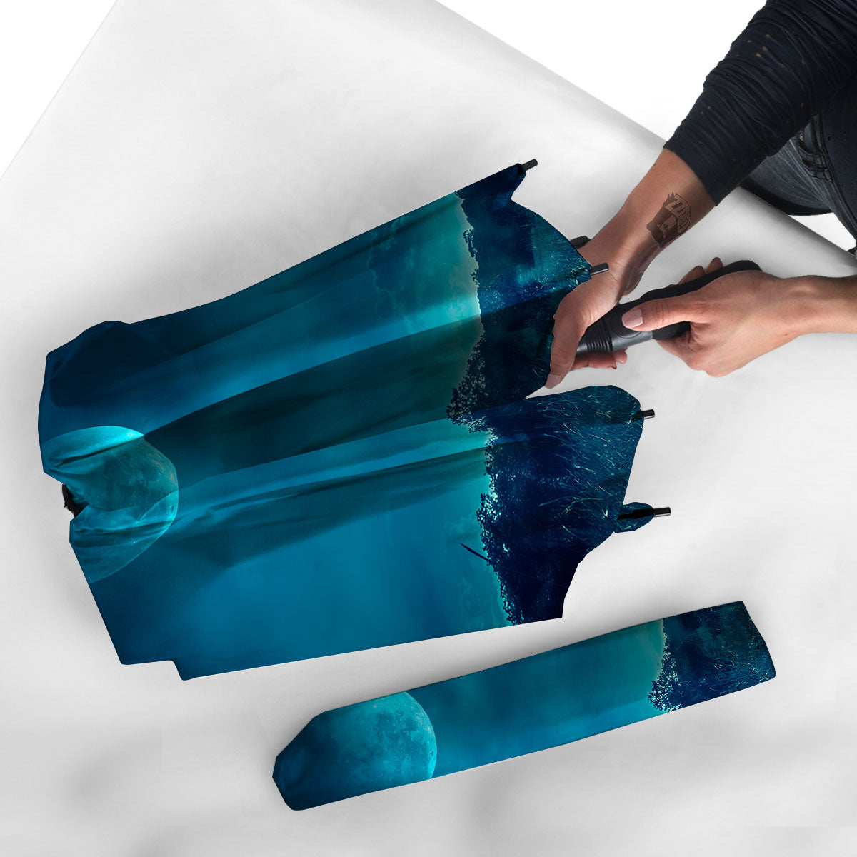 Moonlight And Night Forest Print Umbrella-grizzshop