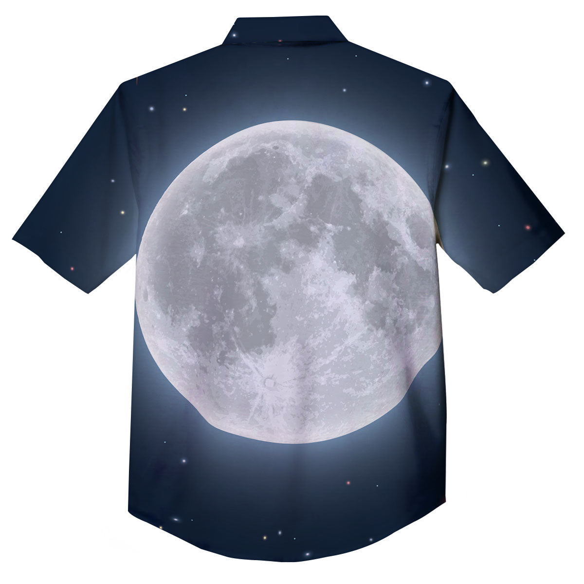 Moonlight And Night Sky Print Button Up Shirt-grizzshop
