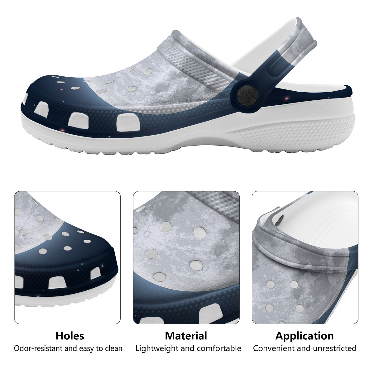 Moonlight And Night Sky Print Clog-grizzshop
