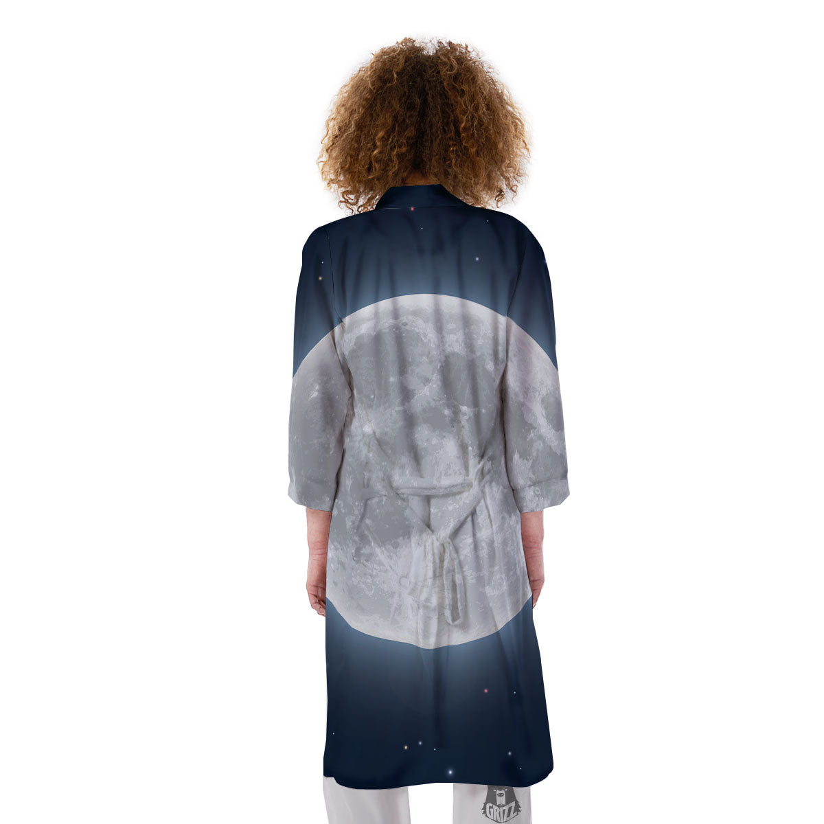 Moonlight And Night Sky Print Kimono-grizzshop