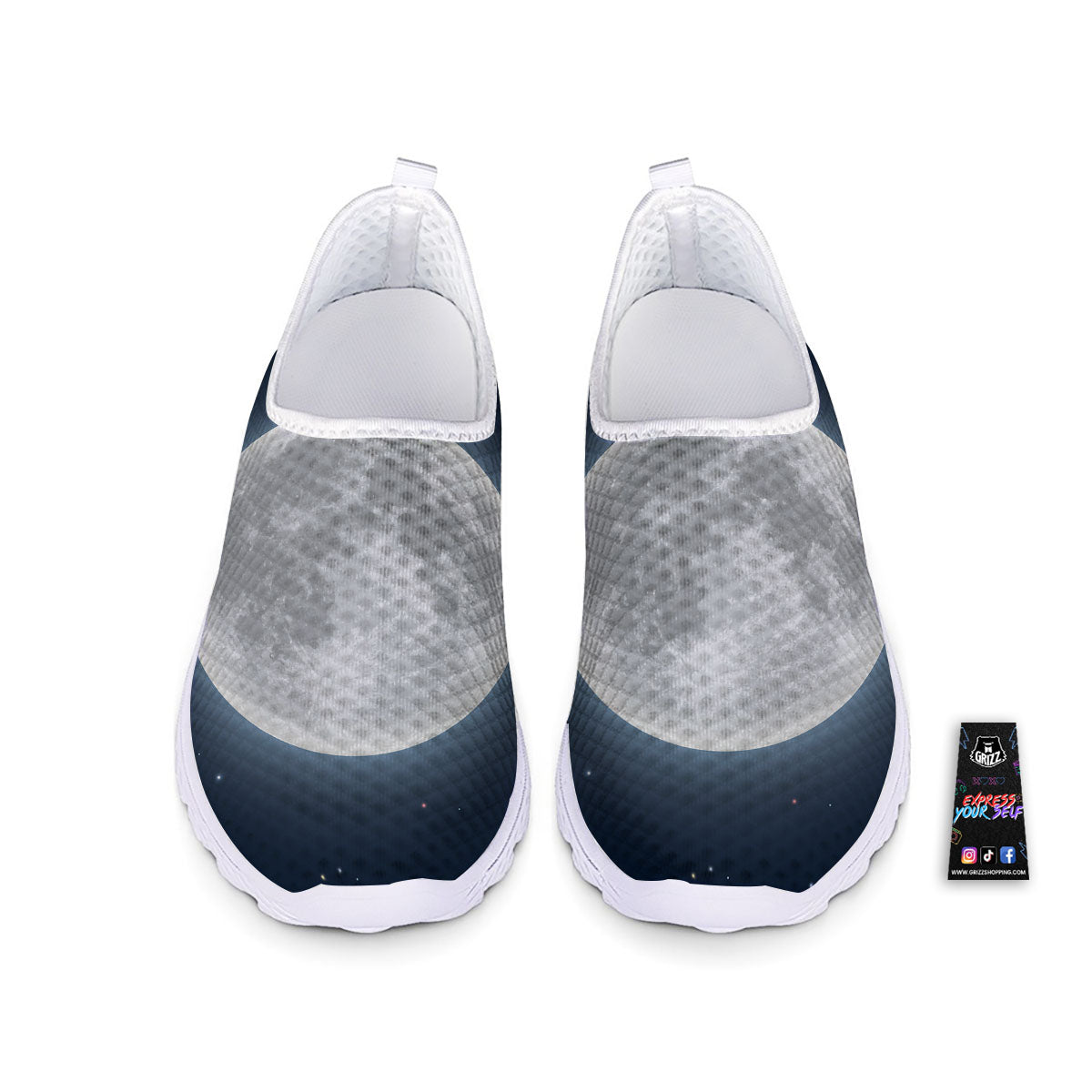 Moonlight And Night Sky Print Nurse Shoes-grizzshop