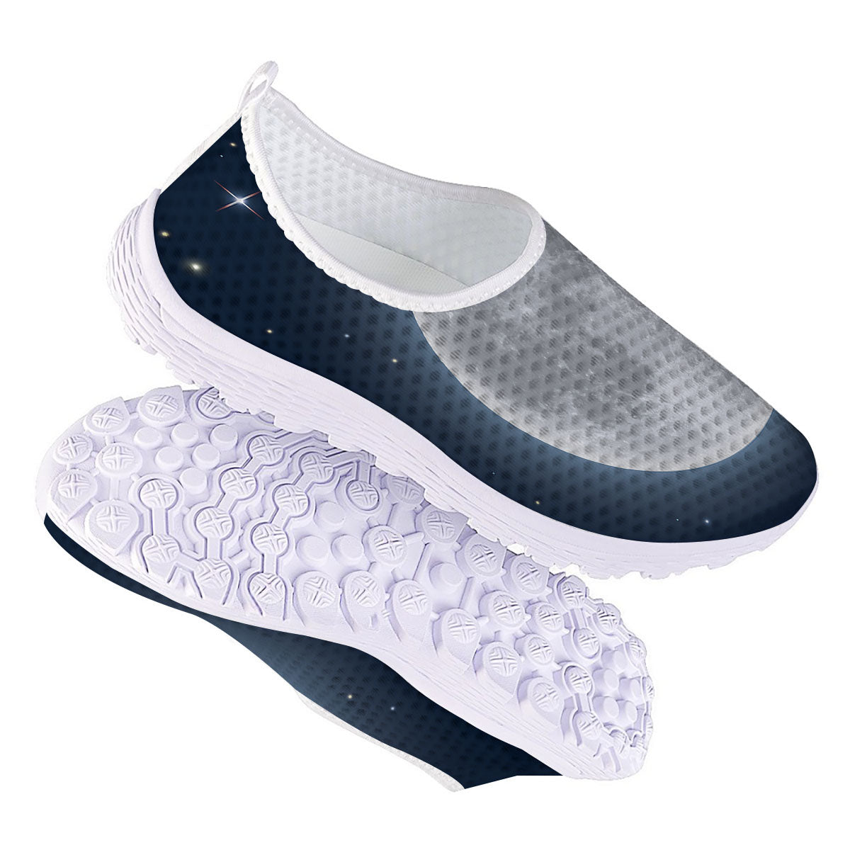 Moonlight And Night Sky Print Nurse Shoes-grizzshop