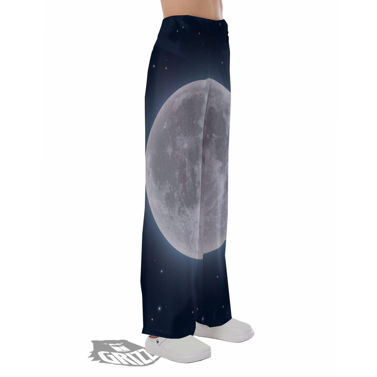 Moonlight And Night Sky Print Pajama Pants-grizzshop