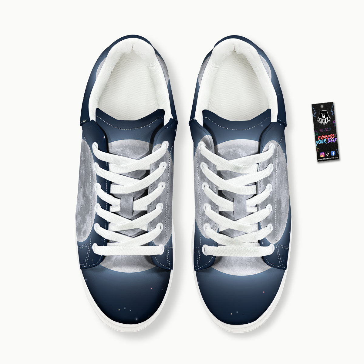 Moonlight And Night Sky Print Platform Shoes-grizzshop