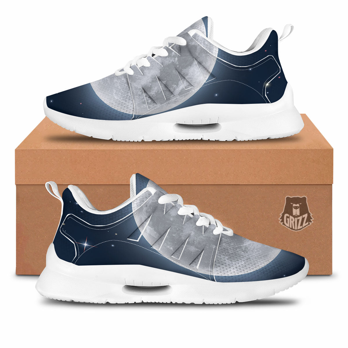 Moonlight And Night Sky Print Tennis Shoes-grizzshop