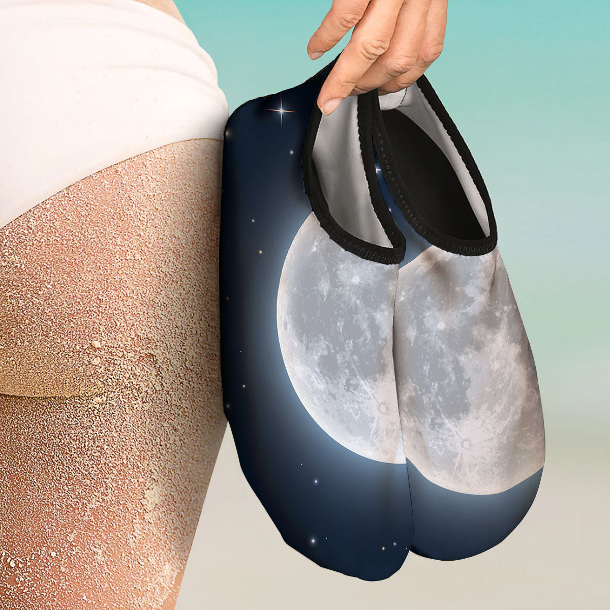 Moonlight And Night Sky Print Water Shoes-grizzshop