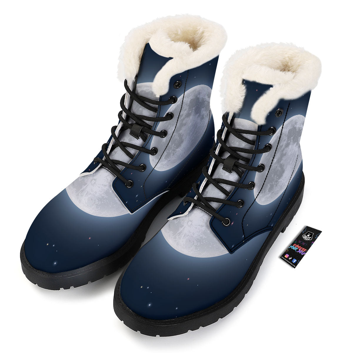 Moonlight And Night Sky Print Winter Boots-grizzshop
