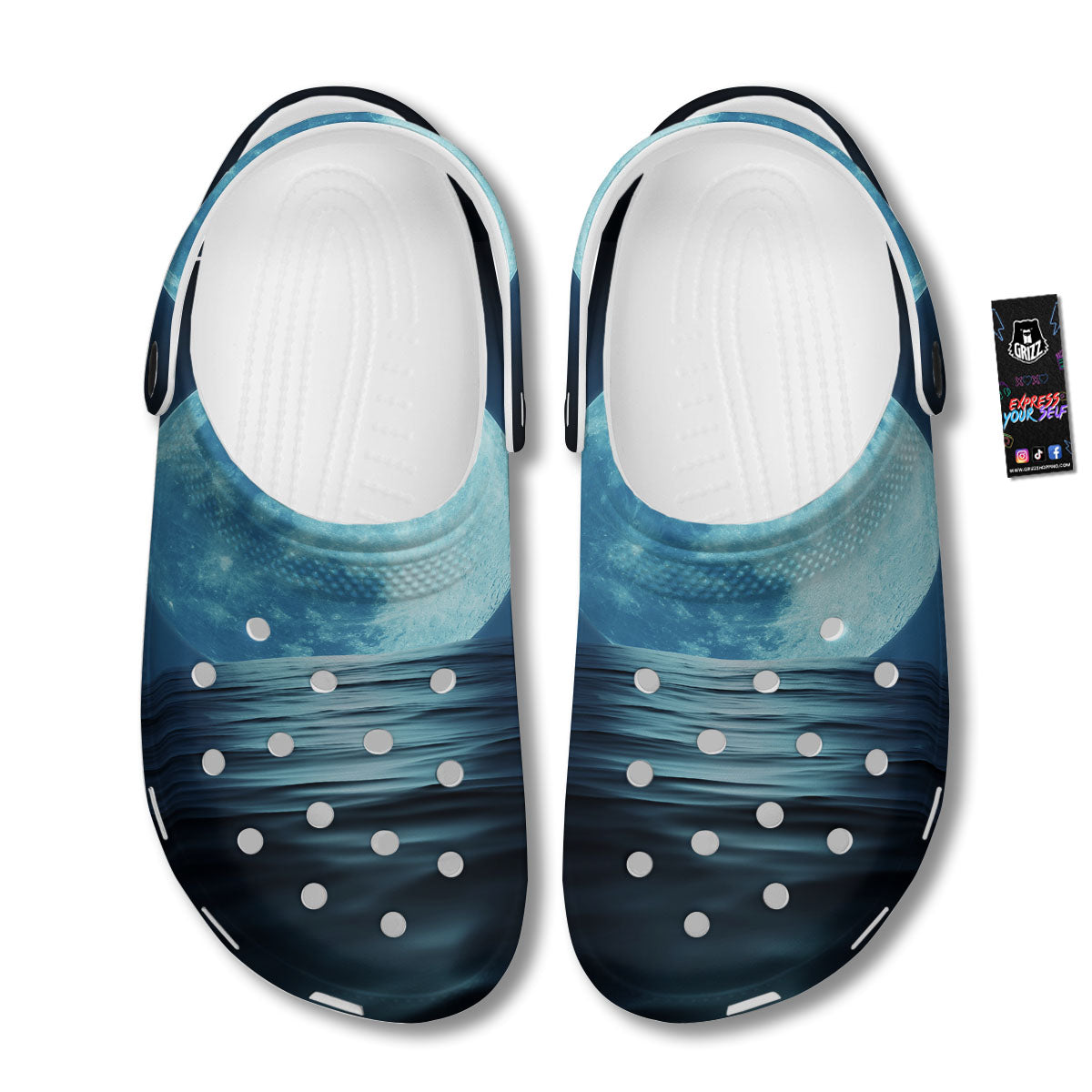 Moonlight And The Sea Print Clog-grizzshop