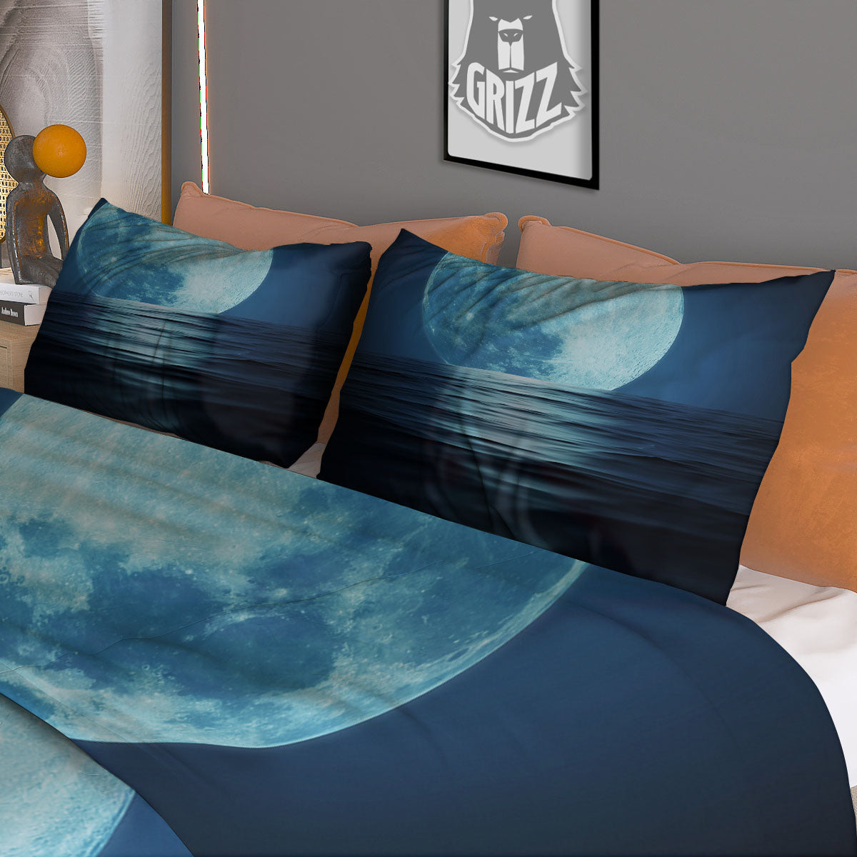 Moonlight And The Sea Print Duvet Cover Bedding Set
