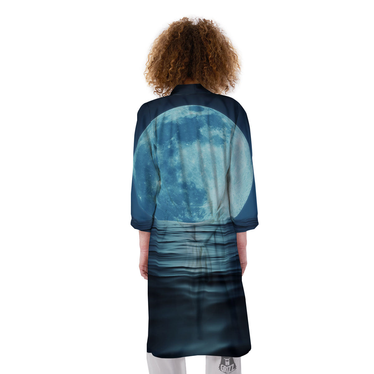 Moonlight And The Sea Print Kimono-grizzshop
