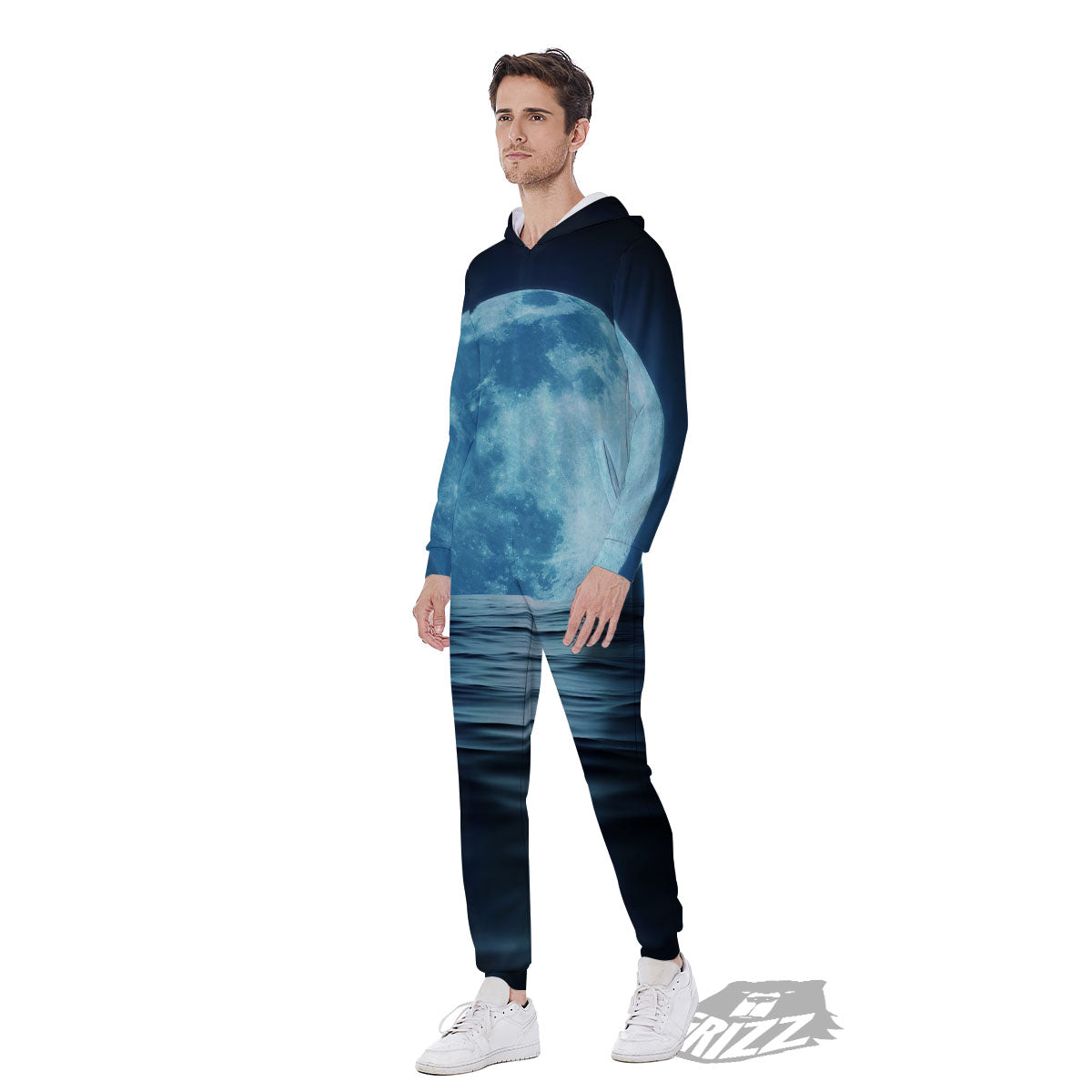 Moonlight And The Sea Print Men's Jumpsuit-grizzshop