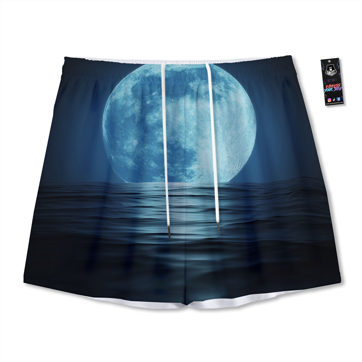 Moonlight And The Sea Print Mesh Shorts