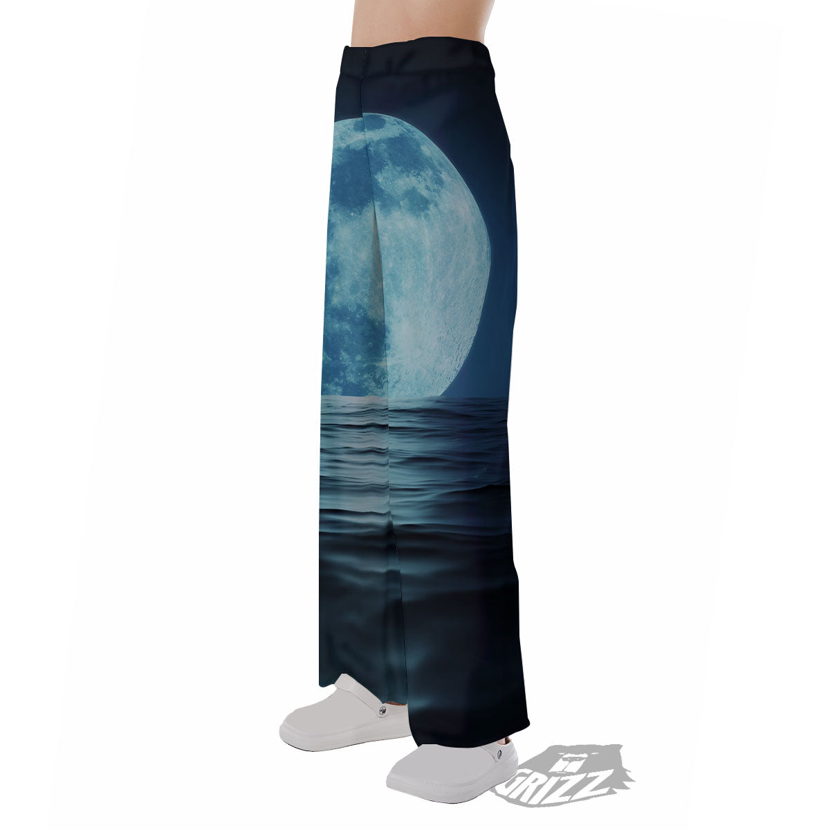 Moonlight And The Sea Print Pajama Pants-grizzshop
