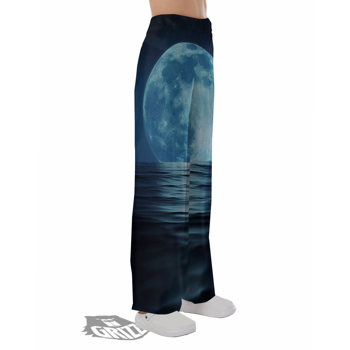 Moonlight And The Sea Print Pajama Pants-grizzshop