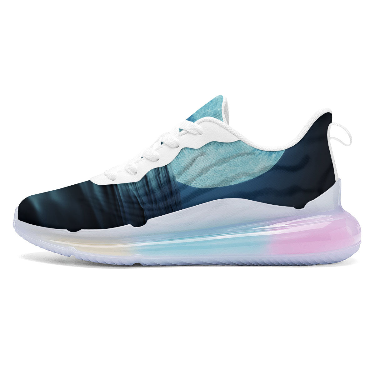 Moonlight And The Sea Print Running Sneakers-grizzshop