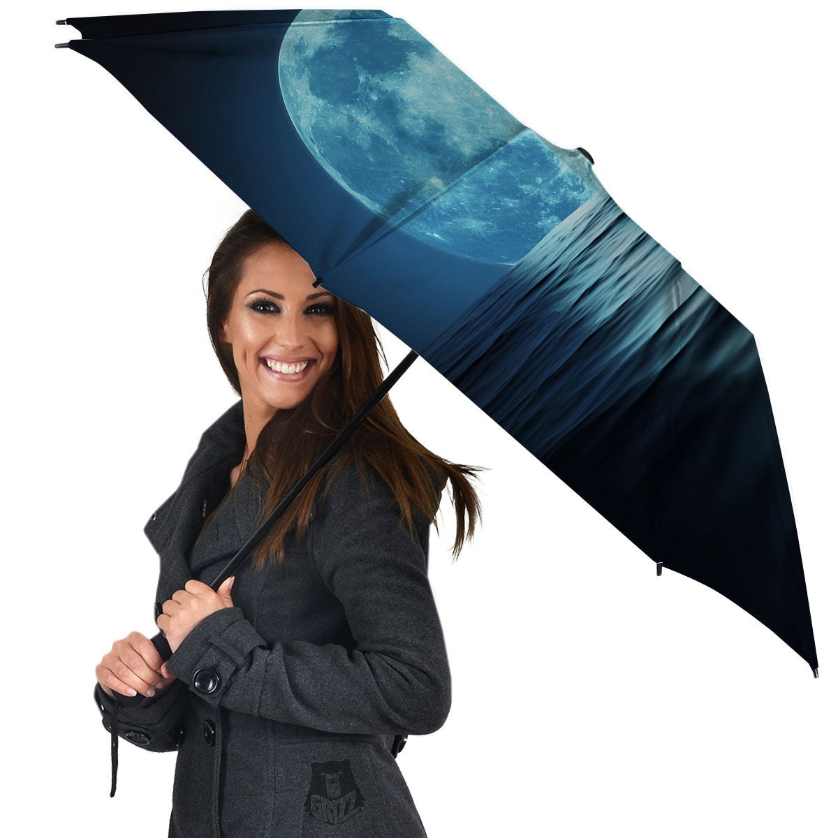 Moonlight And The Sea Print Umbrella-grizzshop
