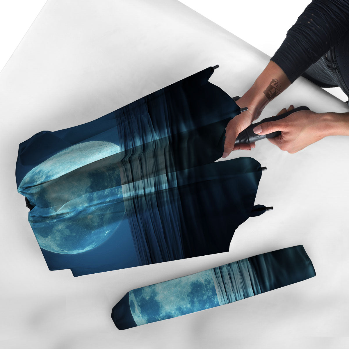 Moonlight And The Sea Print Umbrella-grizzshop