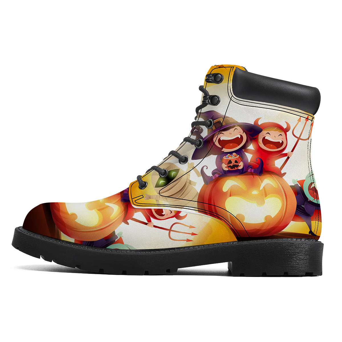 Moonlight Halloween Print Boots-grizzshop