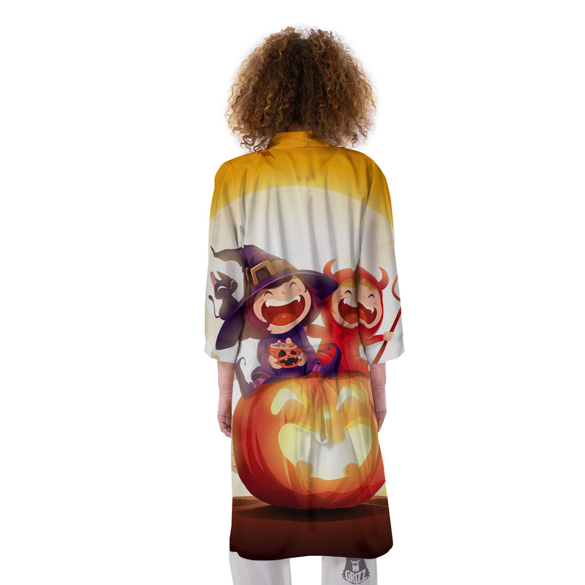 Moonlight Halloween Print Kimono-grizzshop