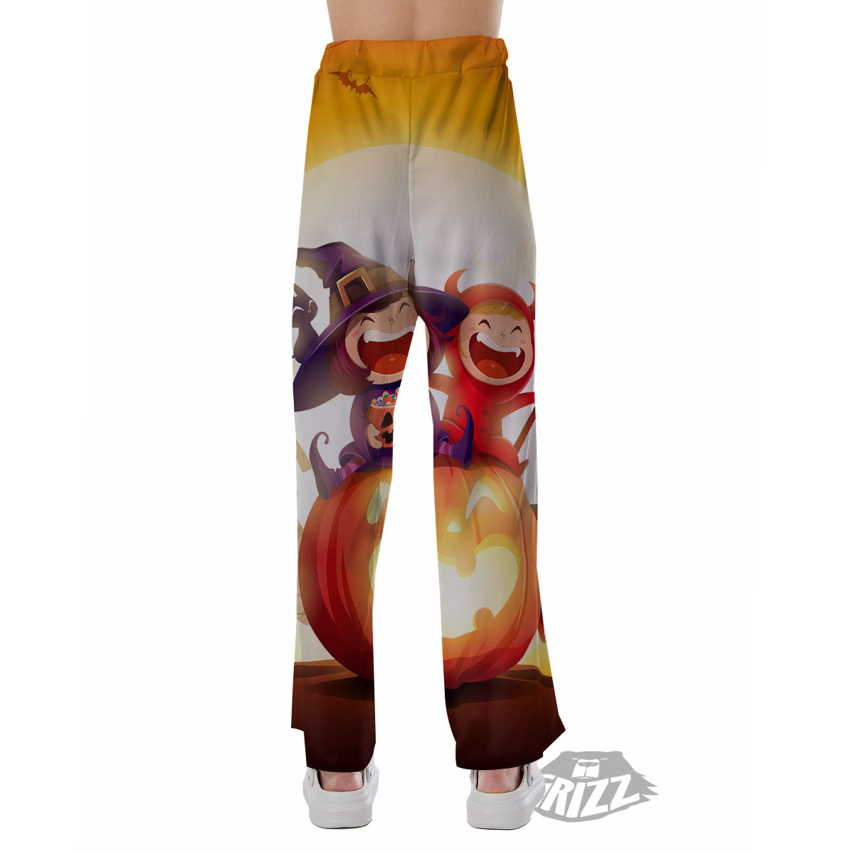 Moonlight Halloween Print Pajama Pants-grizzshop