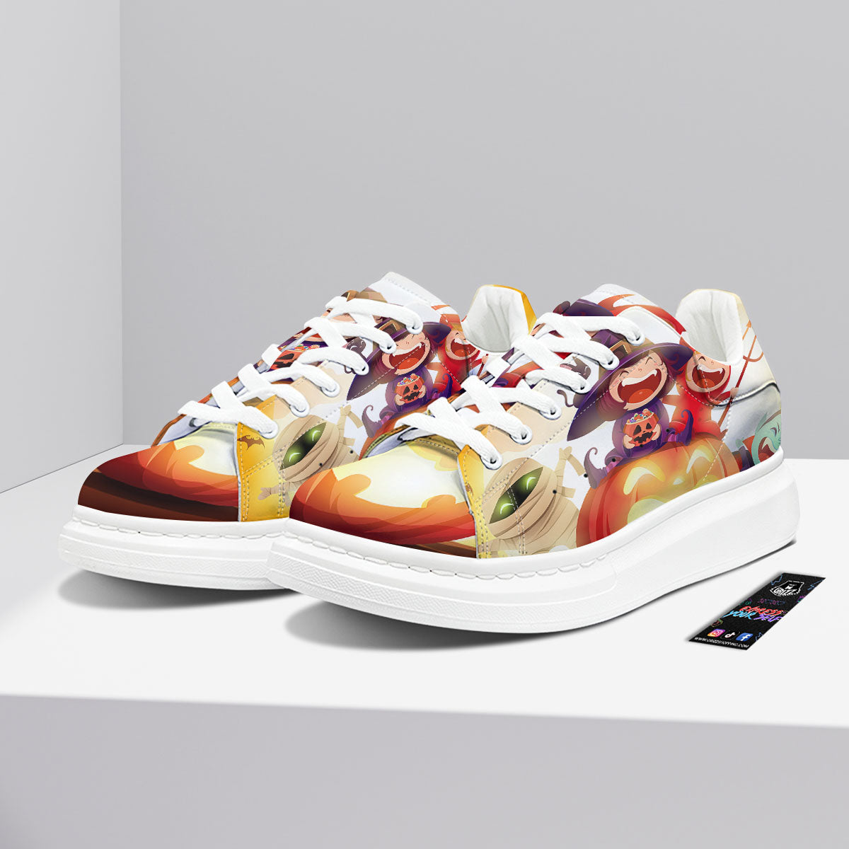 Moonlight Halloween Print Platform Shoes-grizzshop