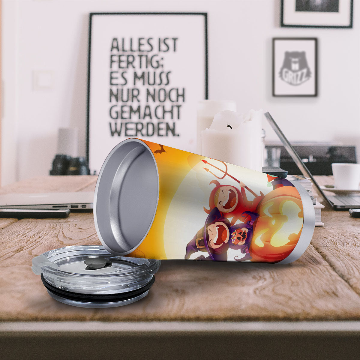 Moonlight Halloween Print Tumbler-grizzshop