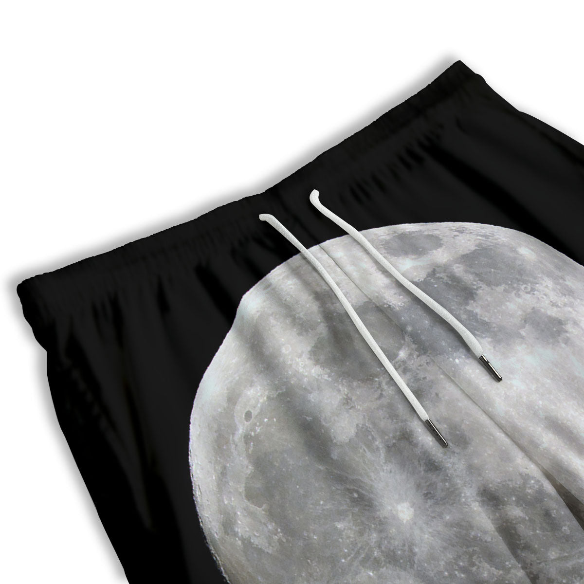 Moonlight White And Black Print Men's Athletic Shorts
