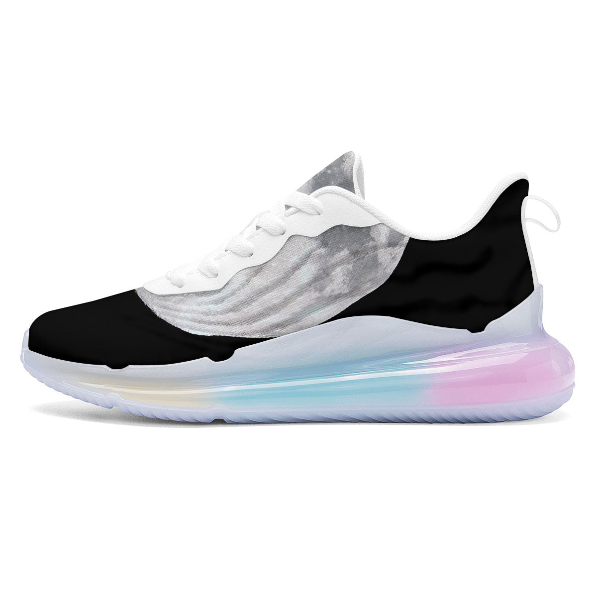 Moonlight White And Black Print Running Sneakers-grizzshop