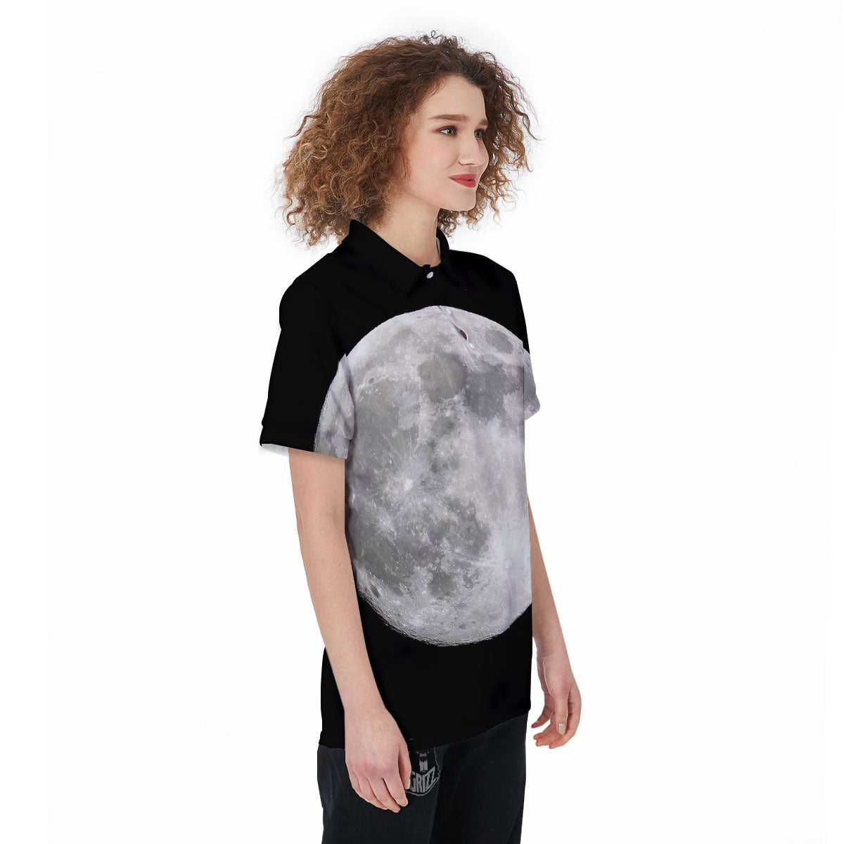 Moonlight White And Black Print Women's Golf Shirts-grizzshop