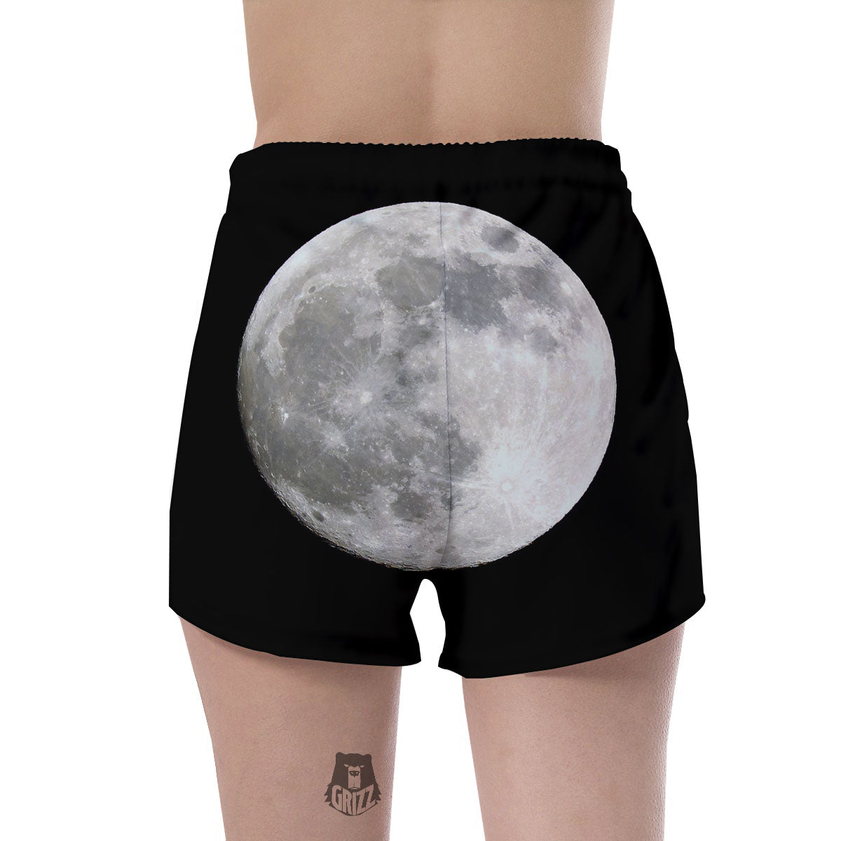 Moonlight White And Black Print Women's Shorts-grizzshop