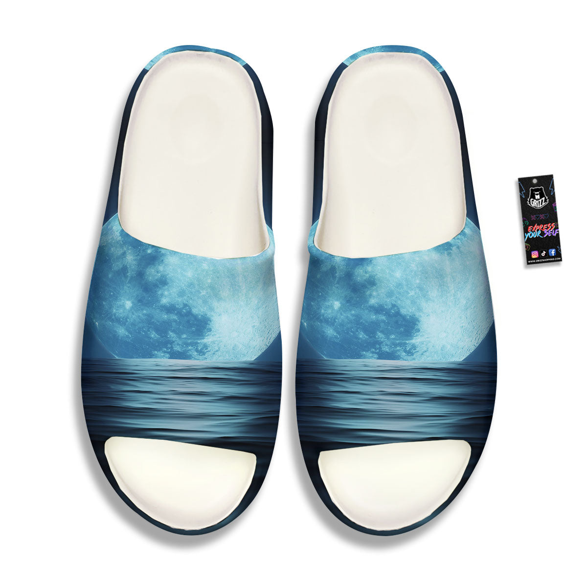 Moonlight And The Sea Print Sandals-grizzshop