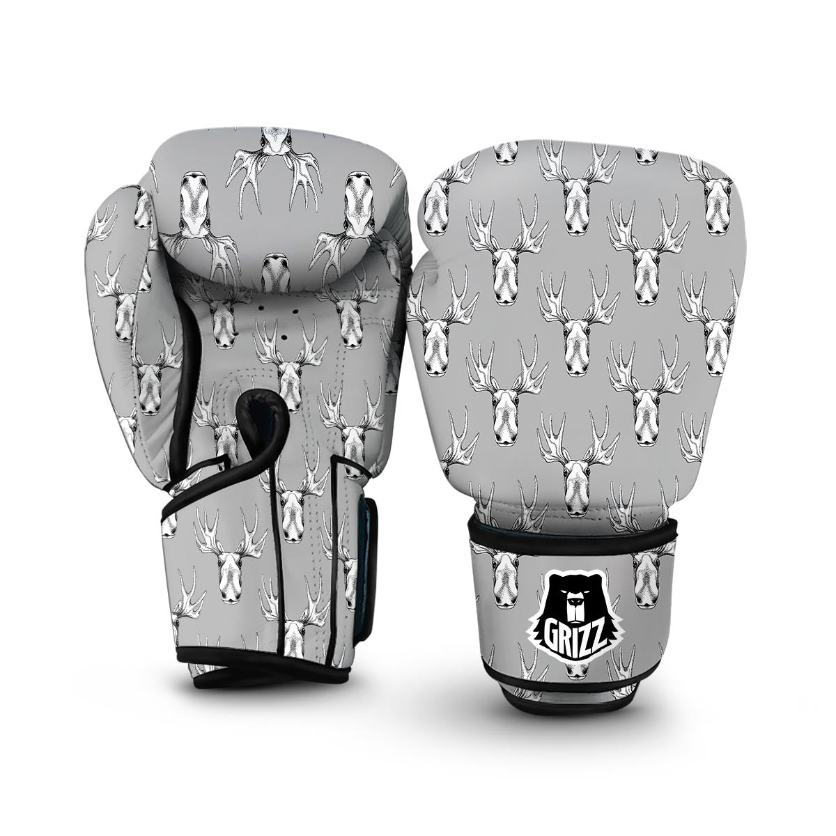 Moose Pattern Print Boxing Gloves-grizzshop