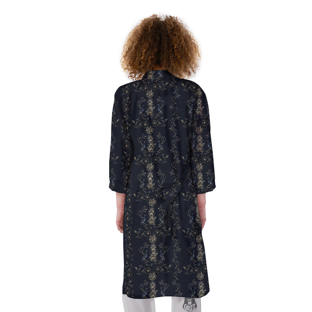 Mosaic Bird Pattern Kimono-grizzshop