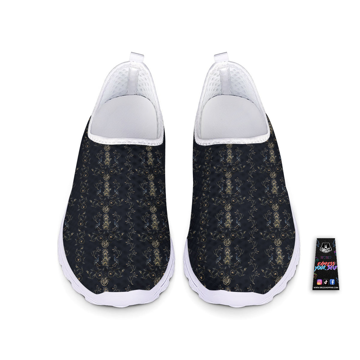 Mosaic Bird Pattern Nurse Shoes-grizzshop