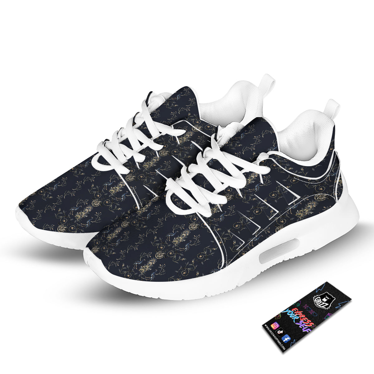 Mosaic Bird Pattern Tennis Shoes-grizzshop
