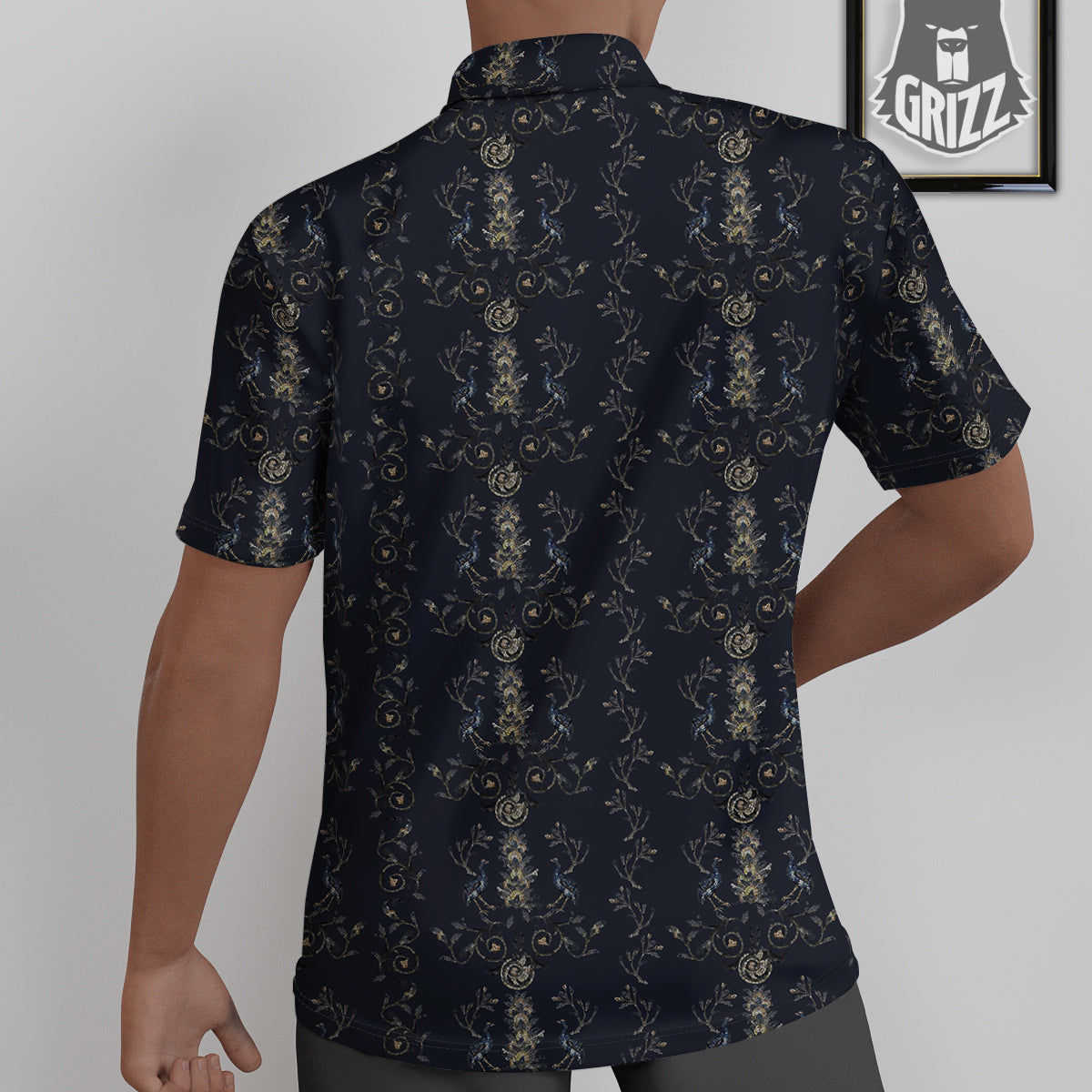 Mosaic Bird Pattern Untucked Shirts-grizzshop
