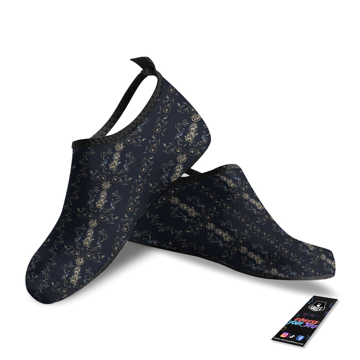 Mosaic Bird Pattern Water Shoes-grizzshop