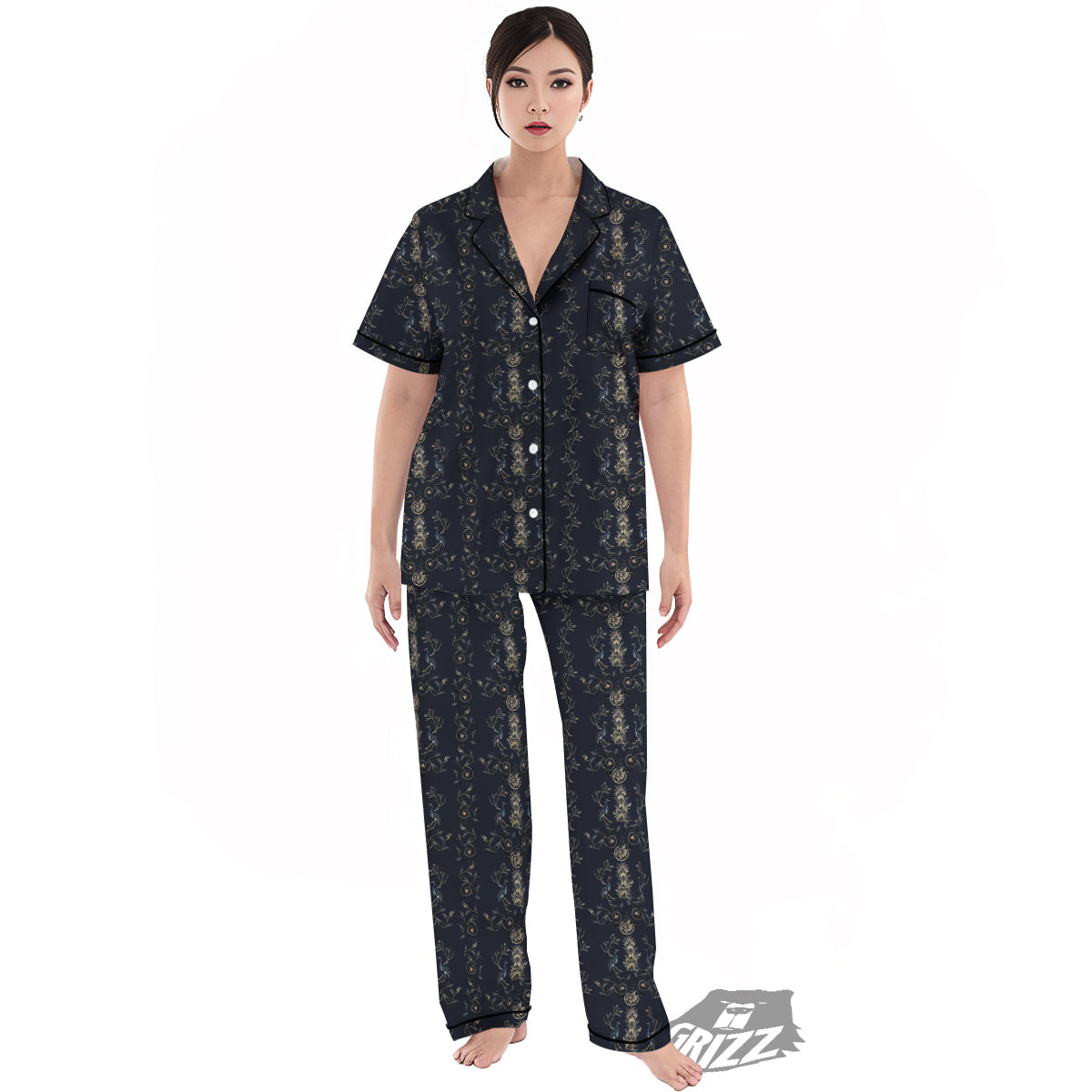 Mosaic Bird Pattern Women's Pajamas Set-grizzshop