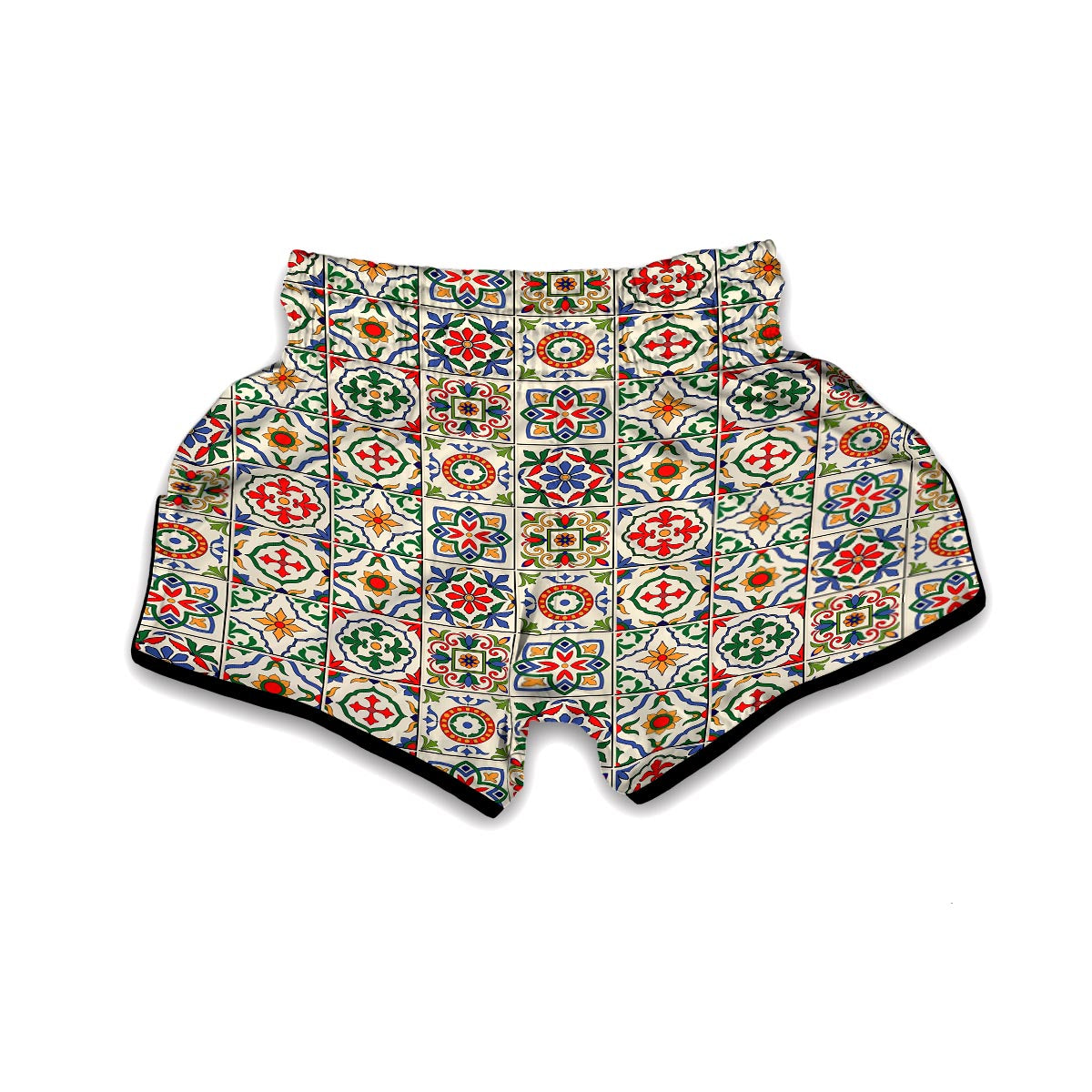 Mosaic Colorful Print Pattern Muay Thai Boxing Shorts-grizzshop