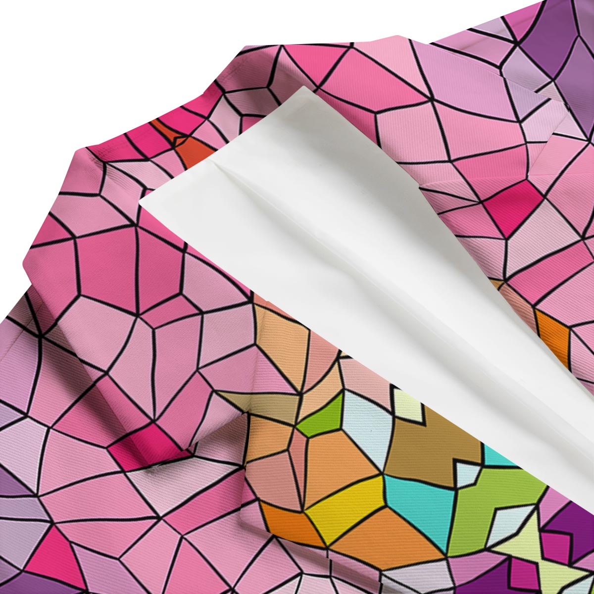 Mosaic Stained Glass Print Pattern Men's Blazer-grizzshop