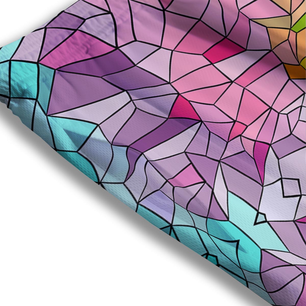 Mosaic Stained Glass Print Pattern Mesh Shorts