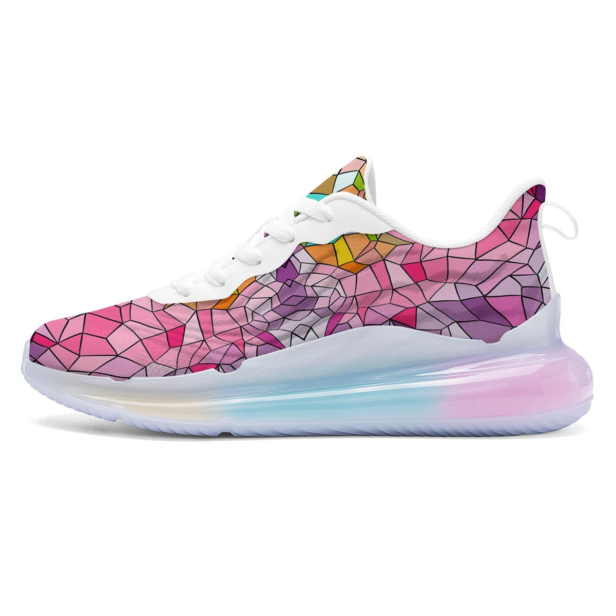 Mosaic Stained Glass Print Pattern Running Sneakers-grizzshop