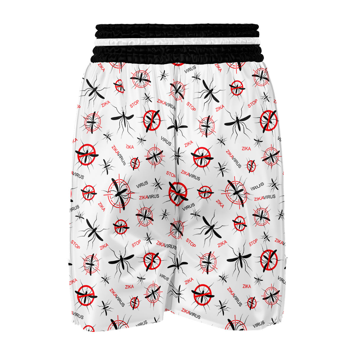 Mosquito Caution Print Pattern Boxing Shorts-grizzshop