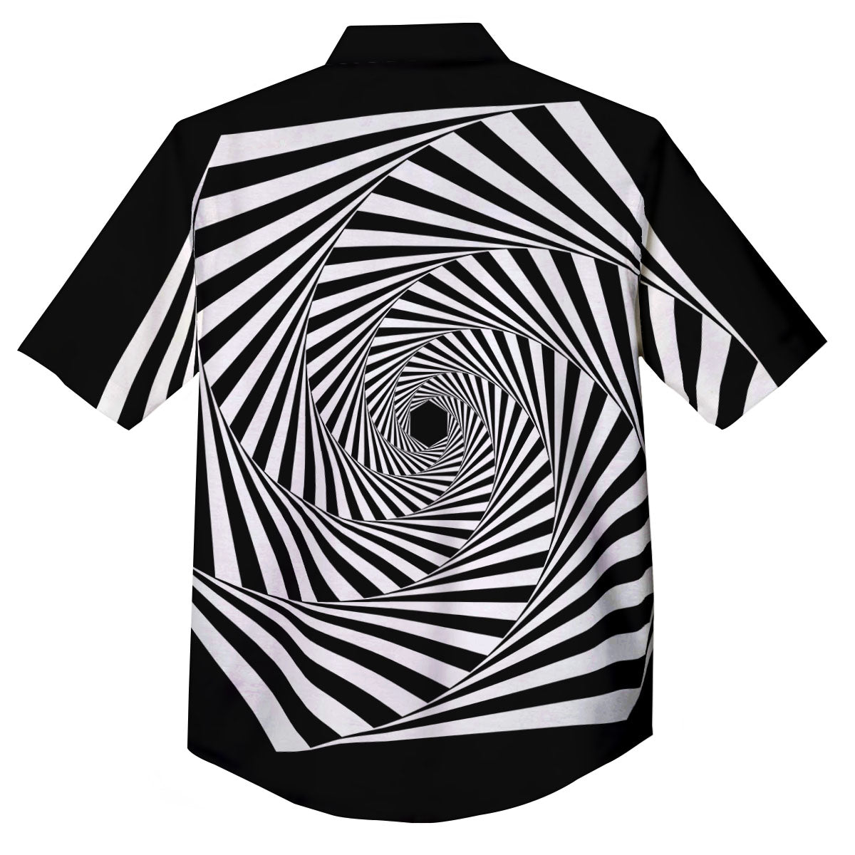 Motion Illusion Angular Swirl Print Button Up Shirt-grizzshop