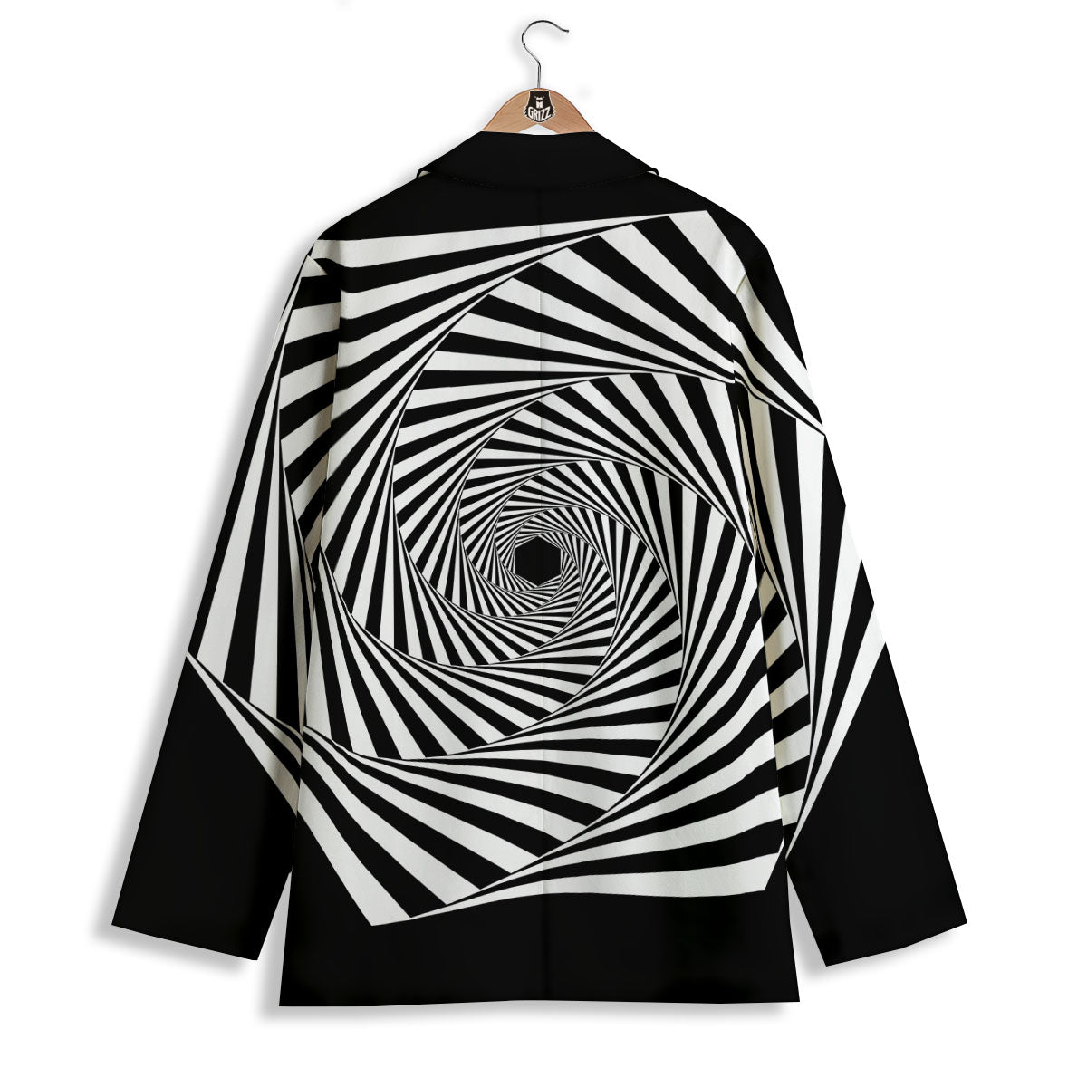 Motion Illusion Angular Swirl Print Women's Blazer-grizzshop